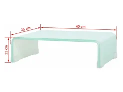 Suporte de TV/aparador/montagem para monitor de design prático para TV de vidro branco de 40 cm 2502227