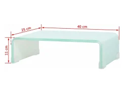 Suporte de TV/aparador/montagem para monitor de design prático para TV de vidro branco de 40 cm 2502227