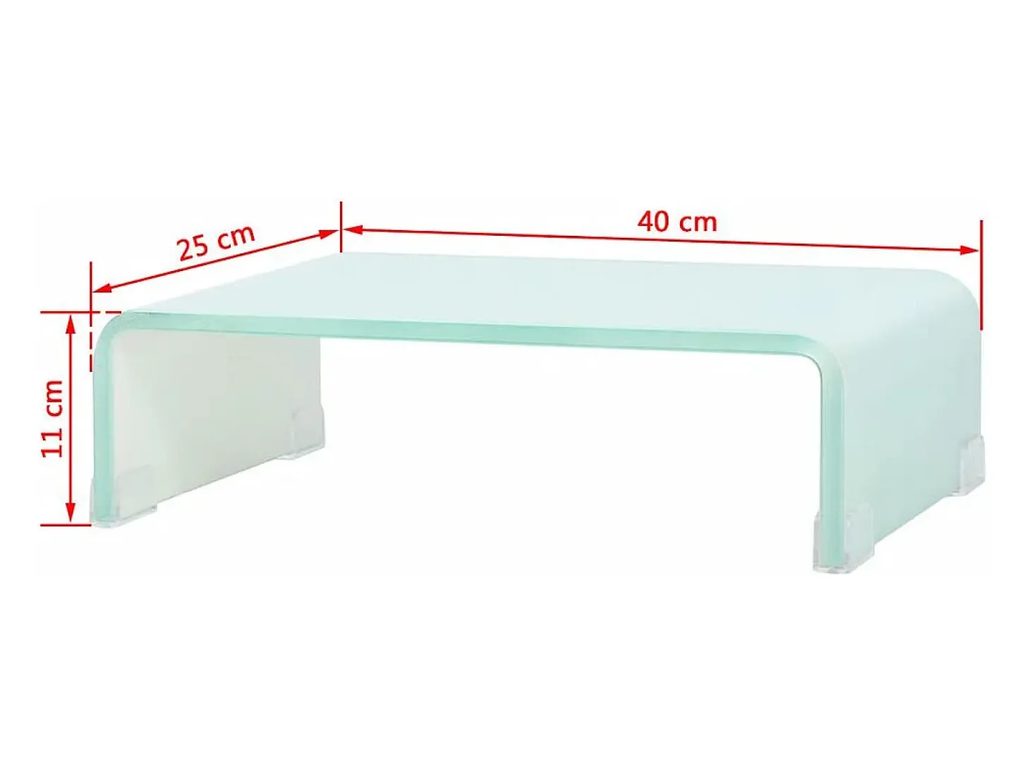 Suporte de TV/aparador/montagem para monitor de design prático para TV de vidro branco de 40 cm 2502227