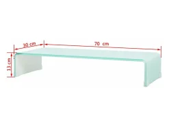 Suporte de TV/aparador/montagem para monitor de design prático para TV de vidro branco de 70 cm 2502049