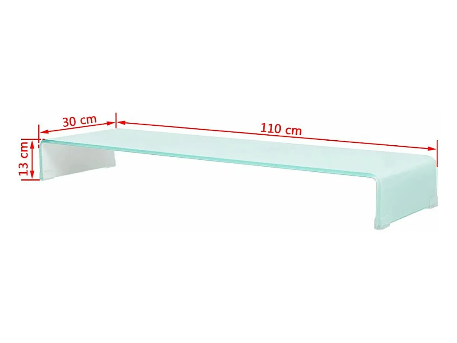 Suporte de TV/aparador/montagem para monitor de design prático para TV de vidro branco de 110 cm 2502223