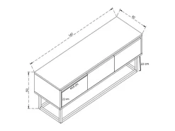 Suporte de TVDpinat, Aparador de sala, Armário baixo para TV, Base de parede equipada, 140x40h50 cm, Carvalho e Preto