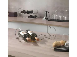 Suporte empilhável para 12 garrafas modulável em metaltext cinza Polytherm®