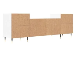 Suporte multimídia para TV prateleira para TV aparador armário para TV sala de jantar sala de estar quarto 160 x 35 x 55 cm madeira engenheirada branca 02_0026061