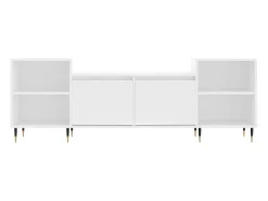 Suporte multimídia para TV prateleira para TV aparador armário para TV sala de jantar sala de estar quarto 160 x 35 x 55 cm madeira engenheirada branca 02_0026061