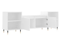 Suporte multimídia para TV prateleira para TV aparador armário para TV sala de jantar sala de estar quarto 160 x 35 x 55 cm madeira engenheirada branca 02_0026061
