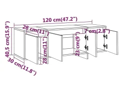 Suporte multimídia para TV prateleira para TV aparador armário para TV sala de jantar sala de estar quarto 120 x 30 x 40,5 cm madeira engenheirada branca 02_0025838