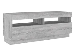 Suporte multimídia para TV prateleira para TV aparador armário para TV sala de jantar sala de estar quarto com luzes LED Sonoma 100 x 35 x 40 cm cinza 02_0026795