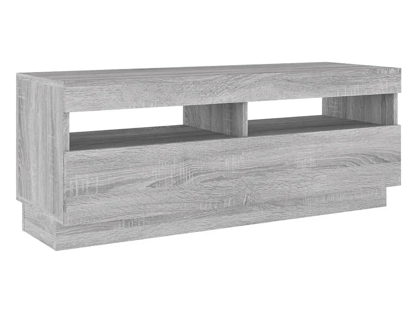 Suporte multimídia para TV prateleira para TV aparador armário para TV sala de jantar sala de estar quarto com luzes LED Sonoma 100 x 35 x 40 cm cinza 02_0026795