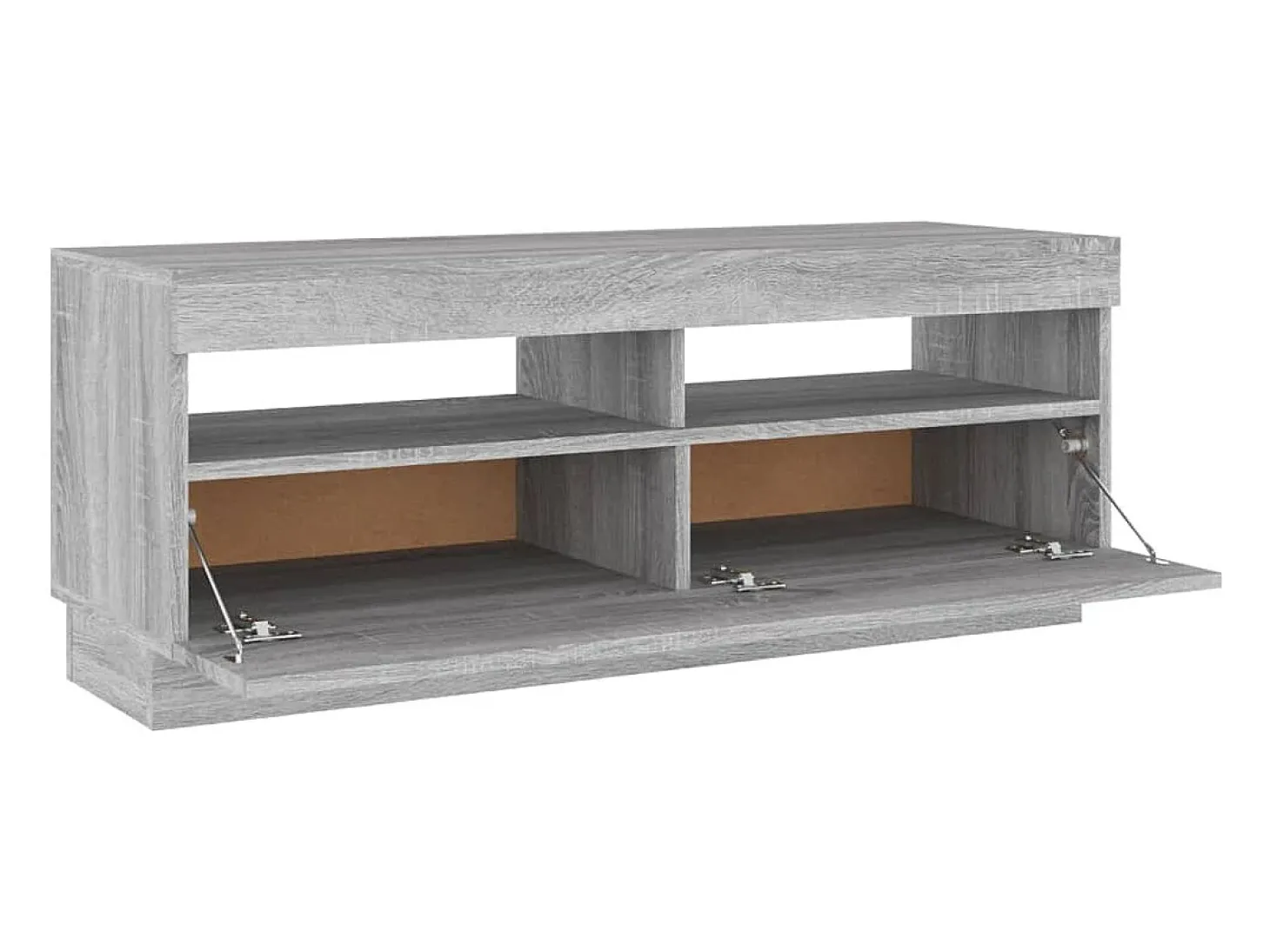 Suporte multimídia para TV prateleira para TV aparador armário para TV sala de jantar sala de estar quarto com luzes LED Sonoma 100 x 35 x 40 cm cinza 02_0026795
