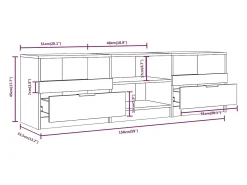 Suporte multimídia para TV prateleira para TV aparador armário para TV sala de jantar sala de estar quarto 150 x 33,5 x 45 cm madeira engenheirada branca 02_0026009