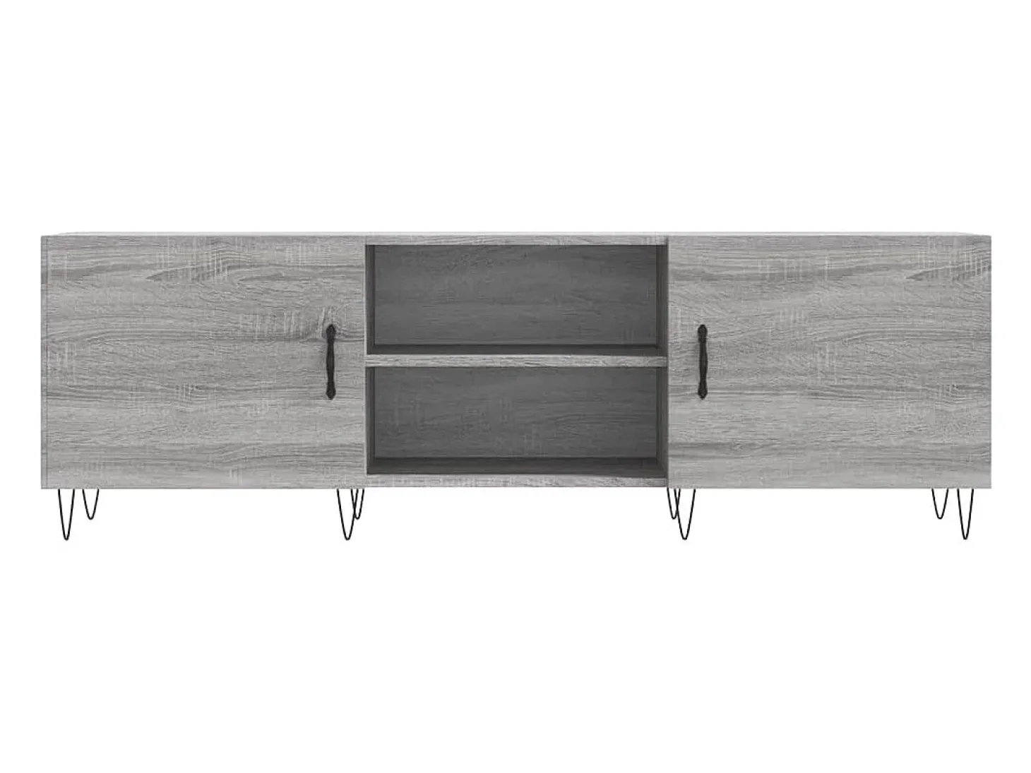 Suporte multimídia para TV prateleira para TV aparador para TV sala de jantar sala de estar quarto Sonoma 150 x 30 x 50 cm madeira industrializada cinza 02_0028404