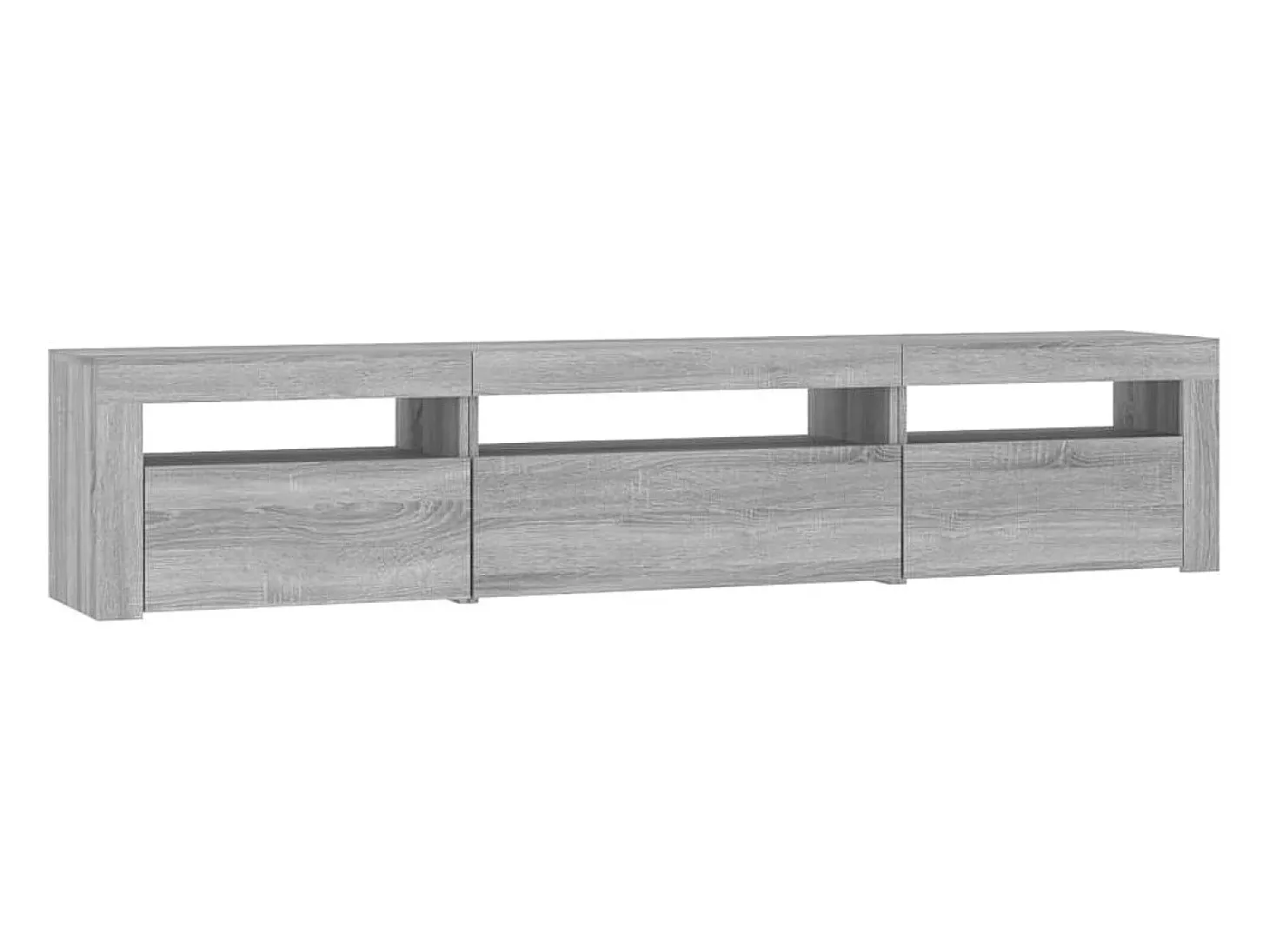 Suporte multimídia para TV prateleira para TV aparador armário para TV sala de jantar sala de estar quarto com luzes LED Sonoma 195 x 35 x 40 cm cinza 02_0026809