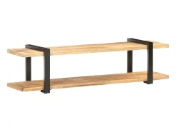 Suporte multimídia para TV prateleira para TV armário para TV sala de jantar sala de estar quarto 160 x 40 x 40 cm madeira maciça de manga marrom natural 02_0026073