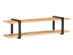 Suporte multimídia para TV prateleira para TV armário para TV sala de jantar sala de estar quarto 160 x 40 x 40 cm madeira maciça de manga marrom natural 02_0026073
