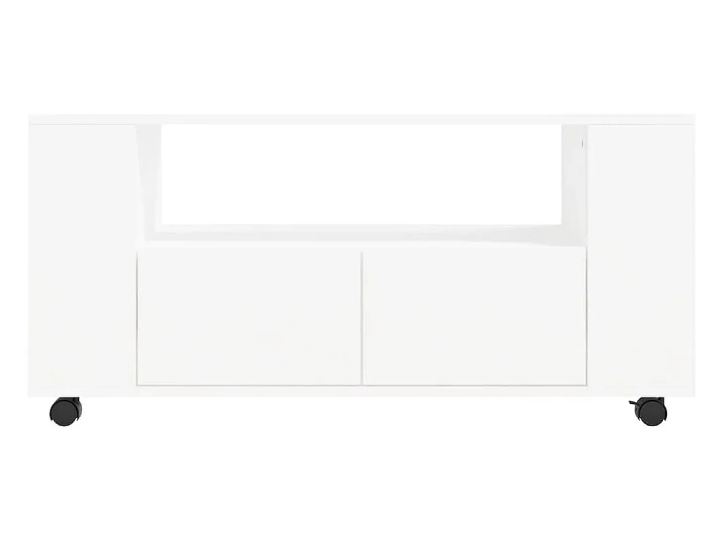 Suporte multimídia para TV prateleira para TV aparador armário para TV sala de jantar sala de estar quarto 102 x 34,5 x 43 cm madeira engenheirada branca 02_0025559