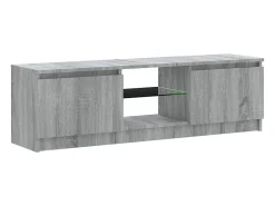 Suporte multimídia para TV prateleira para TV aparador armário para TV sala de jantar sala de estar quarto com luzes LED Sonoma 120 x 30 x 35,5 cm cinza 02_0026796