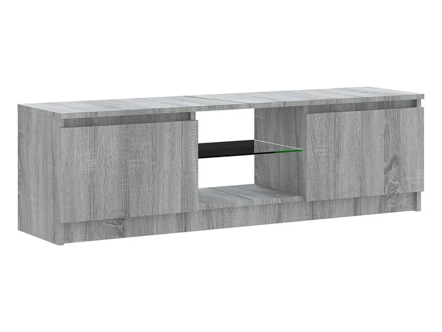 Suporte multimídia para TV prateleira para TV aparador armário para TV sala de jantar sala de estar quarto com luzes LED Sonoma 120 x 30 x 35,5 cm cinza 02_0026796