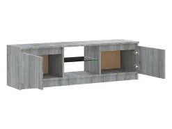 Suporte multimídia para TV prateleira para TV aparador armário para TV sala de jantar sala de estar quarto com luzes LED Sonoma 120 x 30 x 35,5 cm cinza 02_0026796