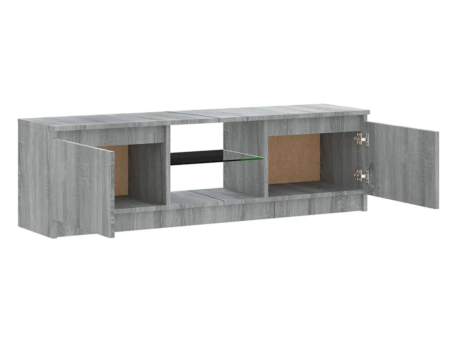 Suporte multimídia para TV prateleira para TV aparador armário para TV sala de jantar sala de estar quarto com luzes LED Sonoma 120 x 30 x 35,5 cm cinza 02_0026796