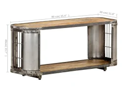 Suporte multimídia para TV prateleira para TV aparador armário para TV sala de jantar sala de estar quarto 90 x 30 x 40 cm madeira maciça de manga marrom 02_0026331