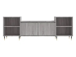 Suporte multimídia para TV prateleira para TV aparador para TV sala de jantar sala de estar quarto Sonoma 160 x 35 x 55 cm madeira industrializada cinza 02_0028423