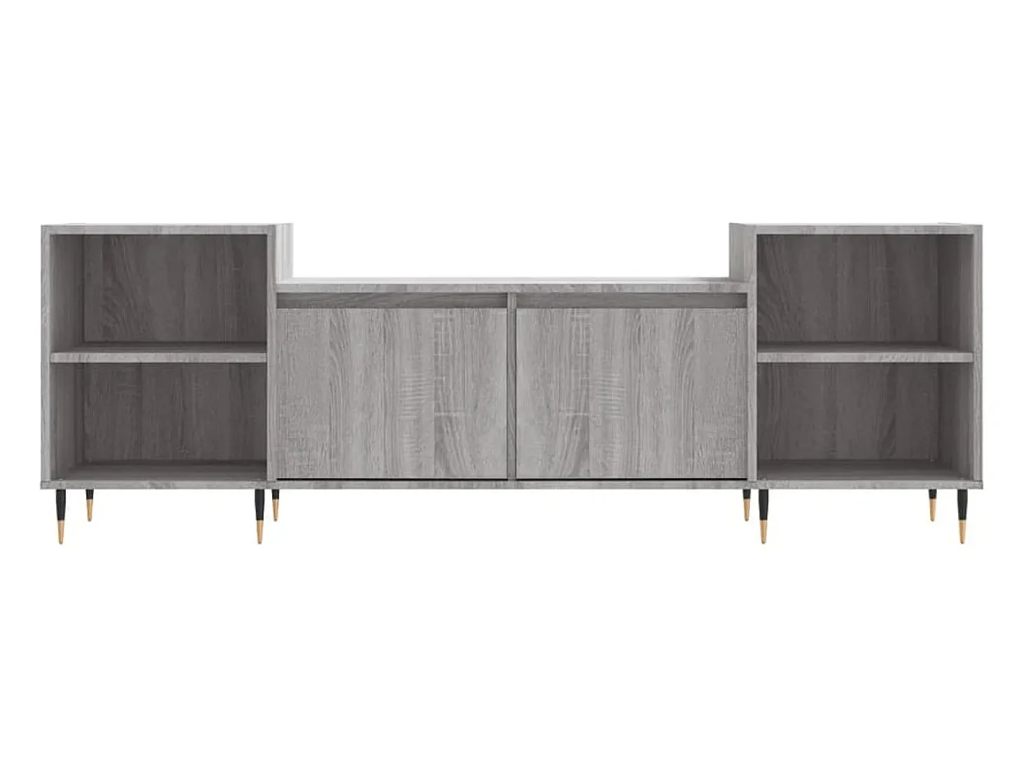 Suporte multimídia para TV prateleira para TV aparador para TV sala de jantar sala de estar quarto Sonoma 160 x 35 x 55 cm madeira industrializada cinza 02_0028423