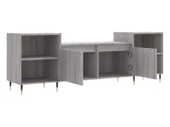 Suporte multimídia para TV prateleira para TV aparador para TV sala de jantar sala de estar quarto Sonoma 160 x 35 x 55 cm madeira industrializada cinza 02_0028423
