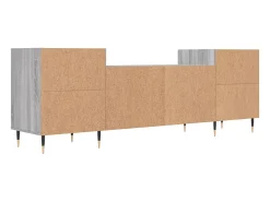 Suporte multimídia para TV prateleira para TV aparador para TV sala de jantar sala de estar quarto Sonoma 160 x 35 x 55 cm madeira industrializada cinza 02_0028423