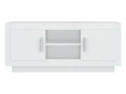 Suporte multimídia para TV prateleira para TV aparador para TV sala de jantar sala de estar quarto 102 x 35 x 45 cm madeira engenheirada branca 02_0025569