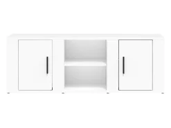 Suporte multimídia para TV prateleira para TV aparador armário para TV sala de jantar sala de estar quarto 100 x 31,5 x 35 cm madeira engenheirada branca 02_0025441