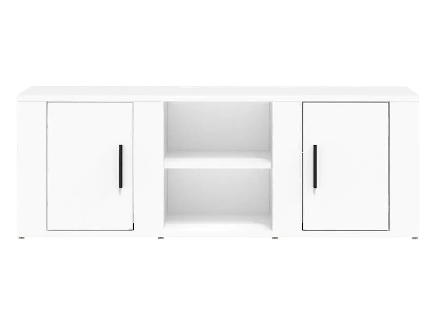 Suporte multimídia para TV prateleira para TV aparador armário para TV sala de jantar sala de estar quarto 100 x 31,5 x 35 cm madeira engenheirada branca 02_0025441