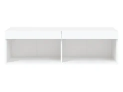 Suporte multimídia para TV prateleira para TV aparador armário para TV sala de jantar sala de estar quarto com luzes LED 100 x 30 x 30 cm branco 02_0026505