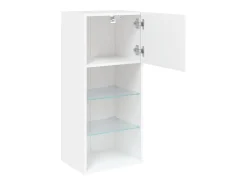 Suporte multimídia para TV prateleira para TV aparador móvel para TV para sala de jantar sala de estar quarto com luzes LED 40,5 x 30 x 90 cm branco 02_0026602