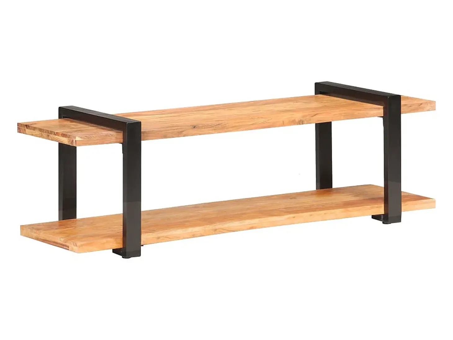 Suporte multimídia para TV prateleira para TV aparador para TV para sala de jantar sala de estar quarto 130 x 40 x 40 cm madeira maciça de acácia marrom 02_0025896