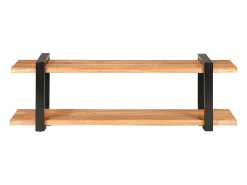 Suporte multimídia para TV prateleira para TV aparador para TV para sala de jantar sala de estar quarto 130 x 40 x 40 cm madeira maciça de acácia marrom 02_0025896