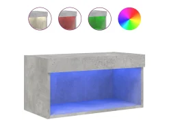 Suporte multimídia para TV prateleira para TV aparador móvel para TV para sala de jantar sala de estar quarto com luzes LED 60 x 30 x 30 cm cinza 02_0026606