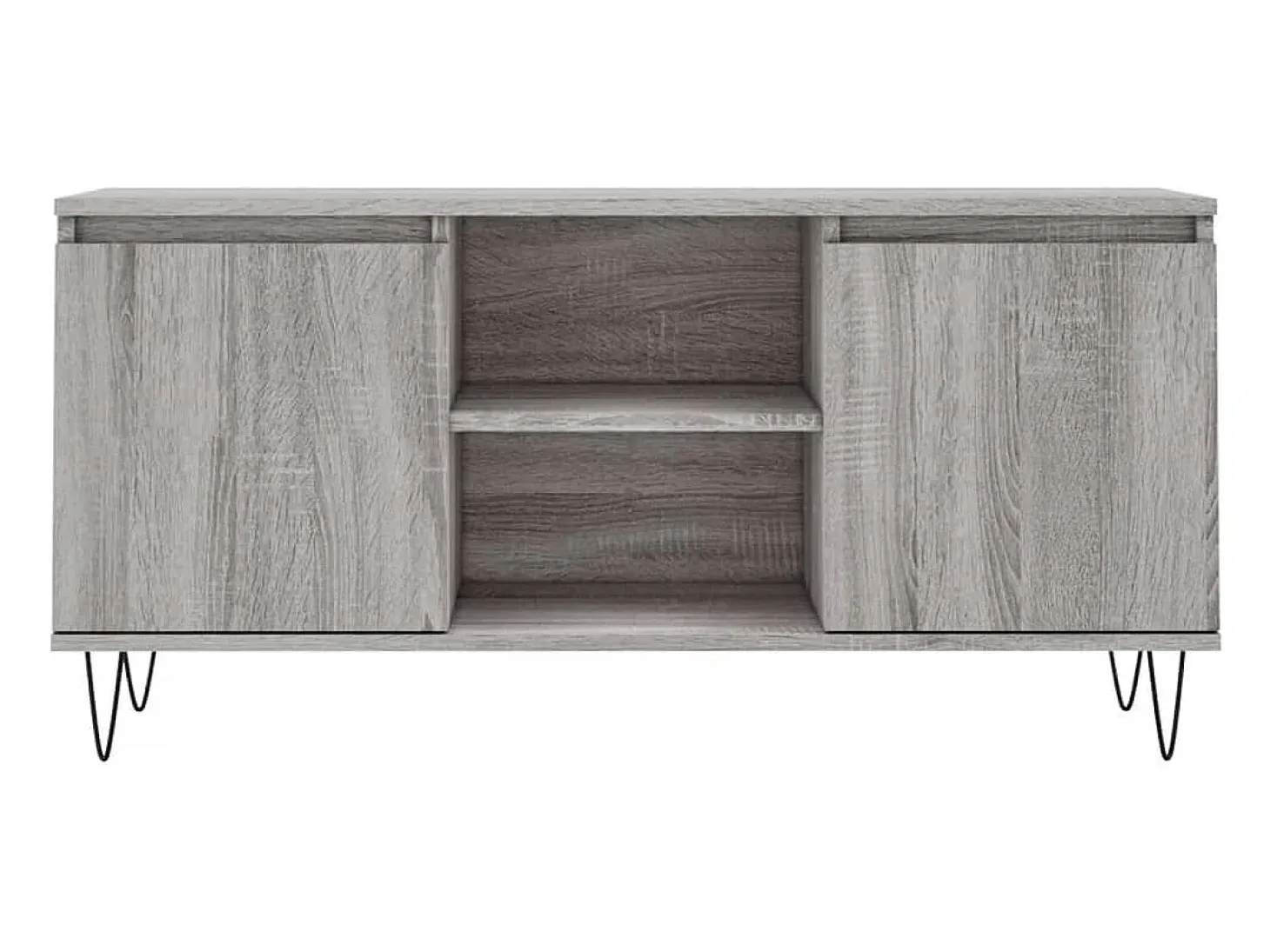 Suporte multimídia para TV prateleira para TV aparador para TV sala de jantar sala de estar quarto Sonoma 104 x 35 x 50 cm madeira industrializada cinza 02_0028374