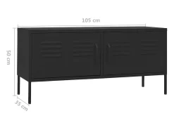Suporte multimídia para TV prateleira para TV aparador para TV para sala de jantar sala de estar quarto 105 x 35 x 50 cm aço preto 02_0025688
