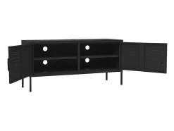 Suporte multimídia para TV prateleira para TV aparador para TV para sala de jantar sala de estar quarto 105 x 35 x 50 cm aço preto 02_0025688