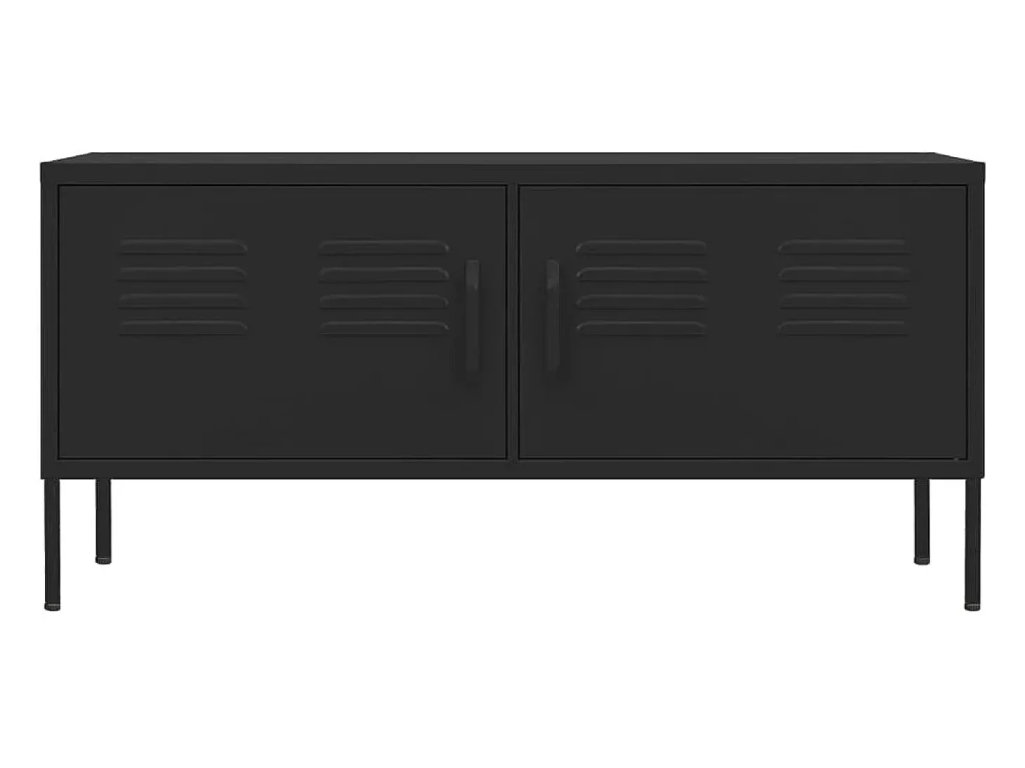 Suporte multimídia para TV prateleira para TV aparador para TV para sala de jantar sala de estar quarto 105 x 35 x 50 cm aço preto 02_0025688