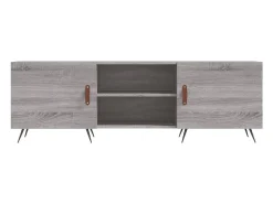 Suporte multimídia para TV prateleira para TV aparador para TV sala de jantar sala de estar quarto Sonoma 150 x 30 x 50 cm madeira industrializada cinza 02_0028401