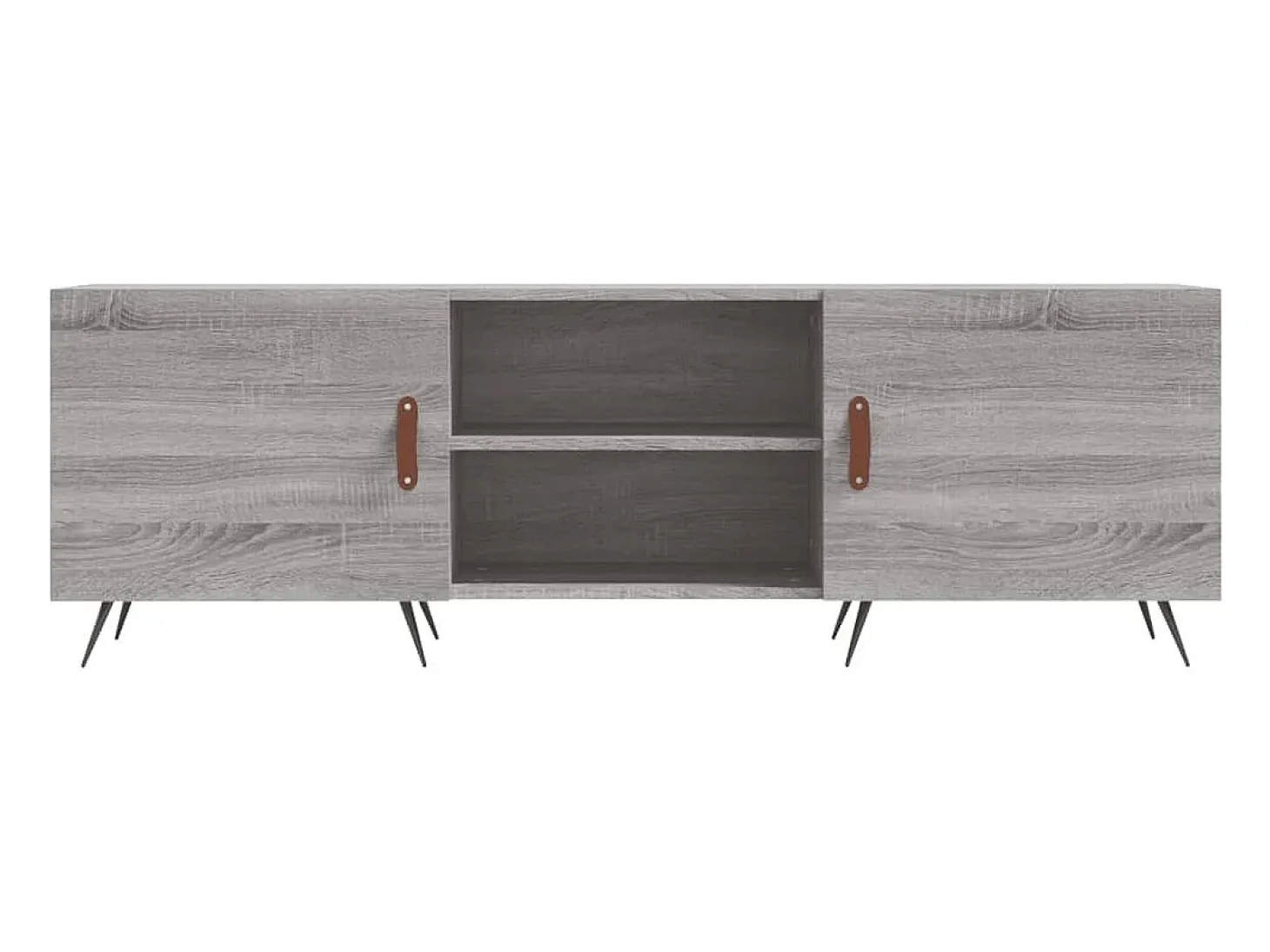 Suporte multimídia para TV prateleira para TV aparador para TV sala de jantar sala de estar quarto Sonoma 150 x 30 x 50 cm madeira industrializada cinza 02_0028401