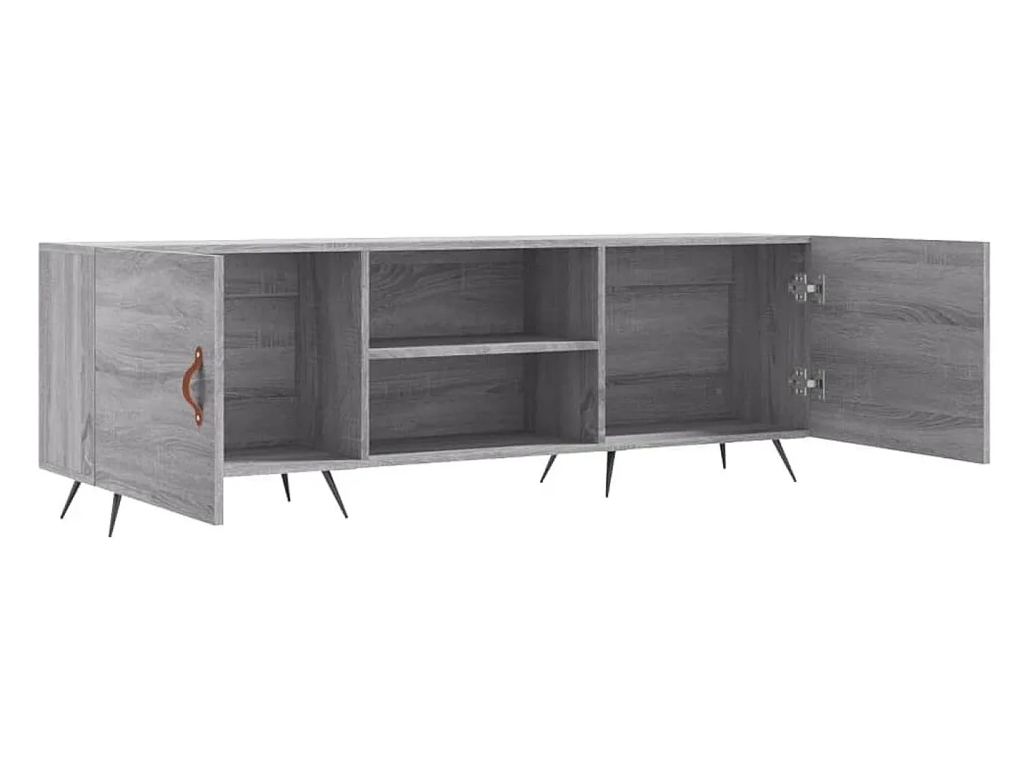 Suporte multimídia para TV prateleira para TV aparador para TV sala de jantar sala de estar quarto Sonoma 150 x 30 x 50 cm madeira industrializada cinza 02_0028401