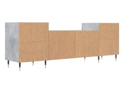 Suporte multimídia para TV prateleira para TV aparador armário para TV sala de jantar sala de estar quarto 160 x 35 x 55 cm madeira industrializada cinza 02_0026062