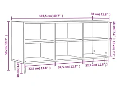 Suporte multimídia para TV prateleira para TV aparador armário para TV sala de jantar sala de estar quarto 103,5 x 30 x 50 cm madeira engenheirada branca 02_0025641