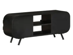 Suporte multimídia para TV prateleira para TV armário para TV sala de jantar sala de estar quarto 110 x 30 x 45 cm madeira maciça reciclada marrom 02_0025745