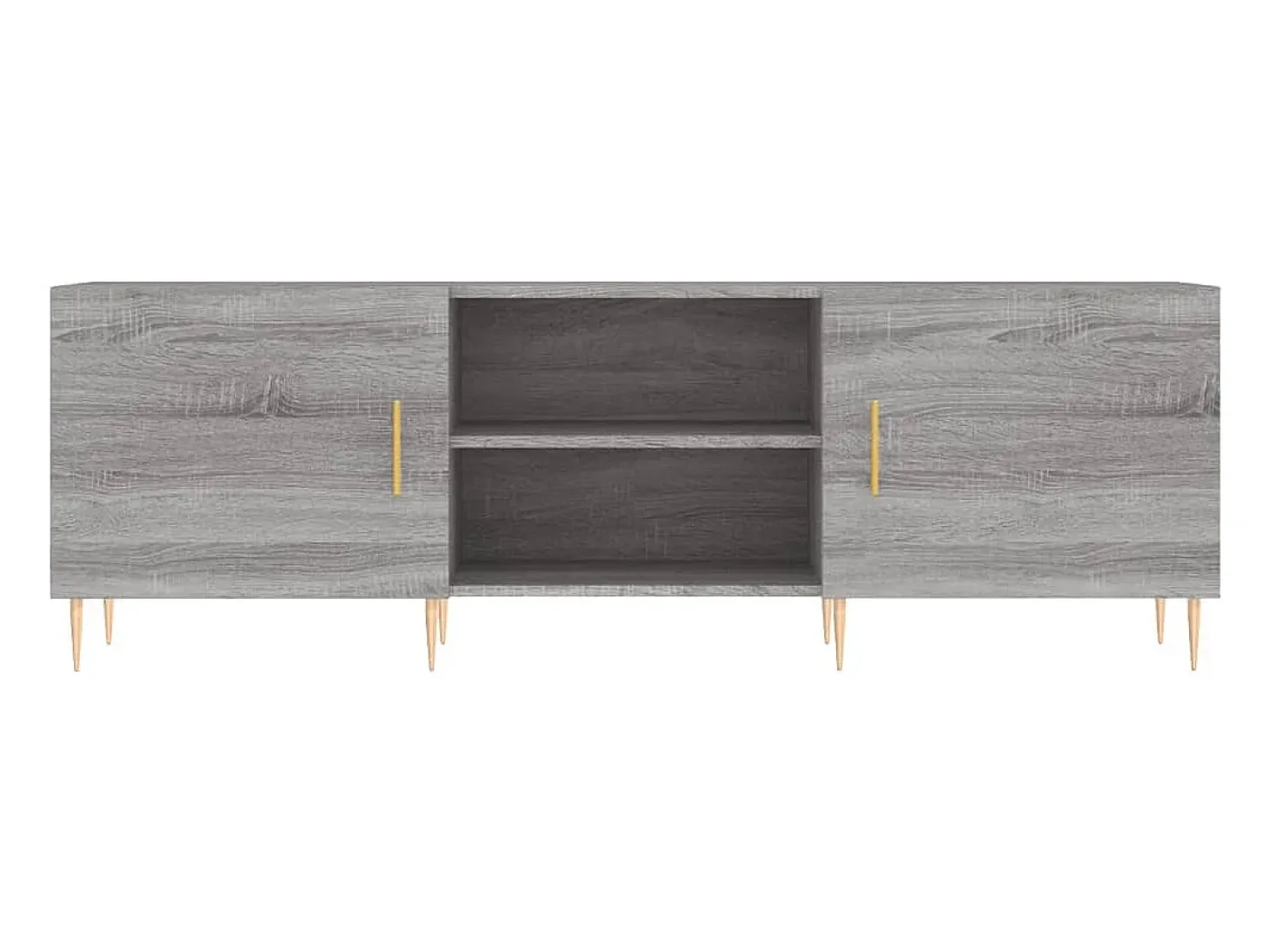 Suporte multimídia para TV prateleira para TV aparador para TV sala de jantar sala de estar quarto Sonoma 150 x 30 x 50 cm madeira industrializada cinza 02_0028402