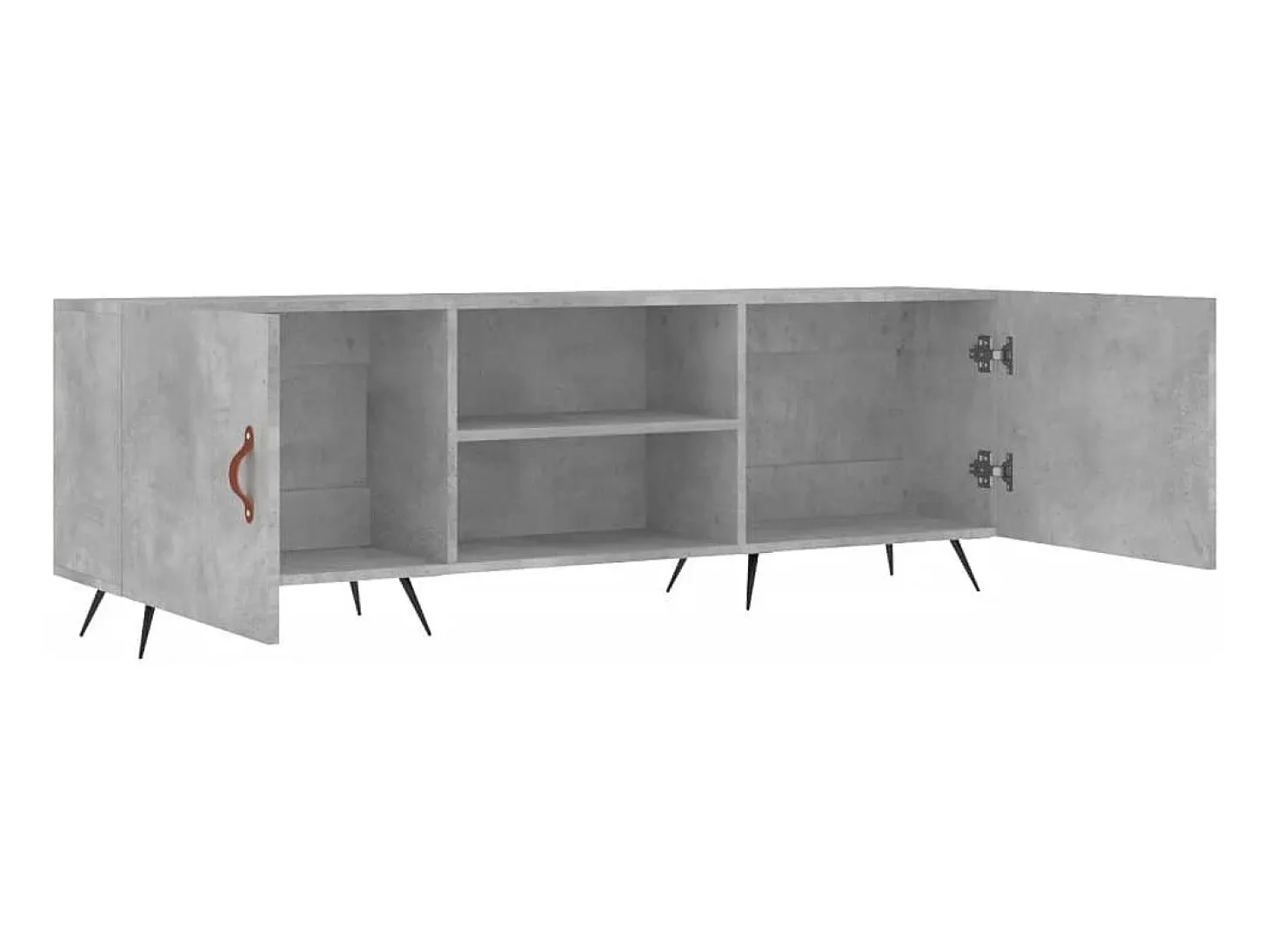 Suporte multimídia para TV prateleira para TV aparador para TV para sala de jantar sala de estar quarto 150 x 30 x 50 cm madeira industrializada cinza 02_0026001