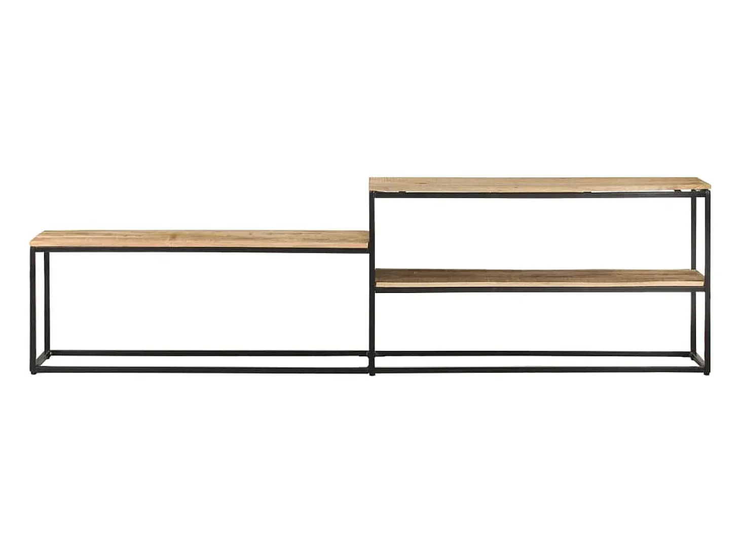 Suporte multimídia para TV prateleira para TV aparador para TV sala de jantar sala de estar quarto 180 x 30 x 50 cm madeira de mangueira marrom natural 02_0026089